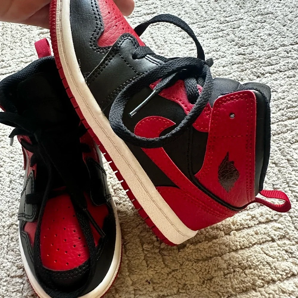 Nike Air Jordan Kids Black & Red High-Top Sneakers
